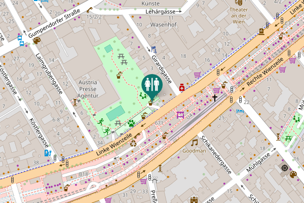 Map showing location of Linke Wienzeile 22 Toilet