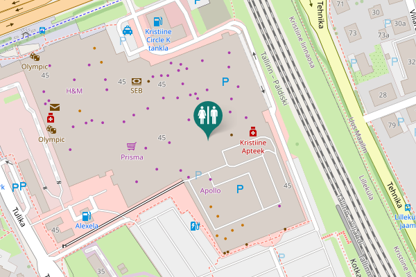 Map showing location of Endla 45 Toilet