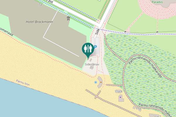 Map showing location of Pärnu beach promenade Toilet