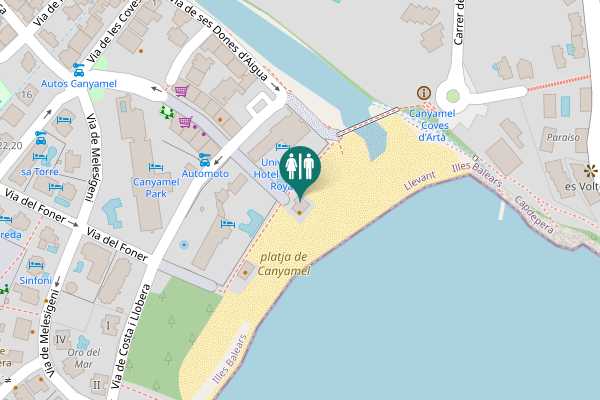 Map showing location of Via de Costa i Llobera 1 Toilet