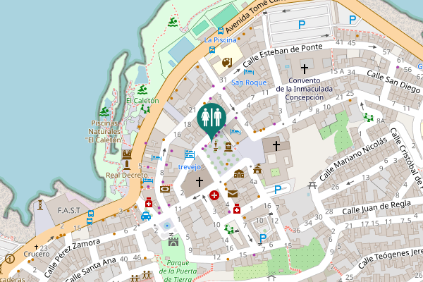 Map showing location of Plaza de la Libertad Toilet