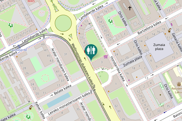 Map showing location of Hondarribia kalea 3 Toilet
