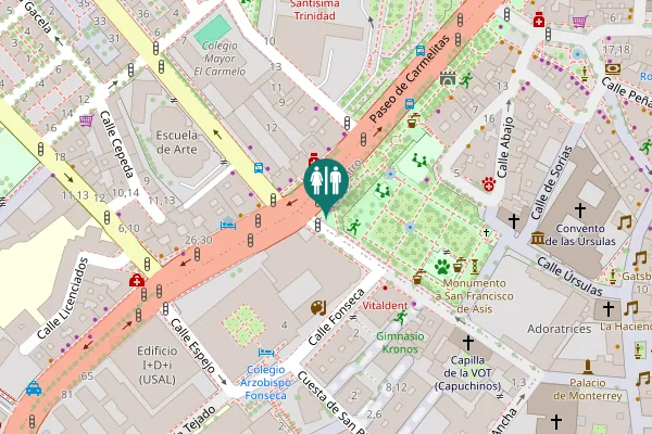 Map showing location of Calle Ramón y Cajal Toilet