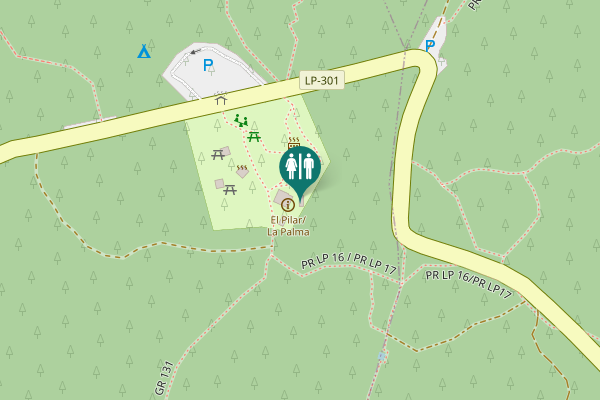 Map showing location of GR 131 Toilet