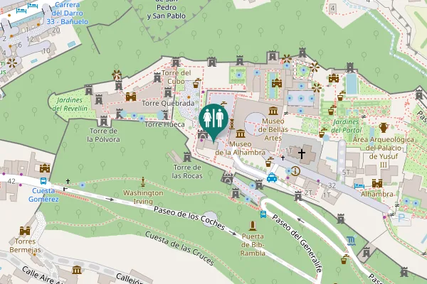 Map showing location of Placeta Carlos V Toilet