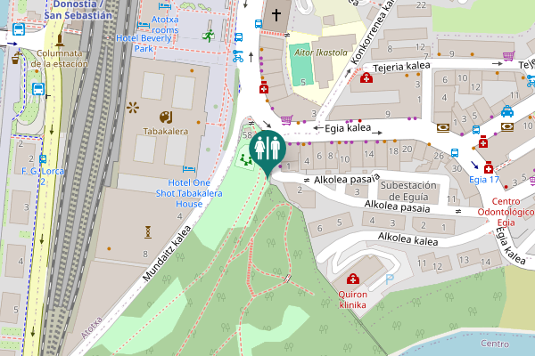 Map showing location of Alkolea pasaia 1 Toilet