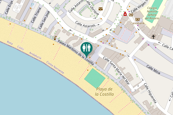 Map showing location of Paseo Marítimo de la Costilla Toilet