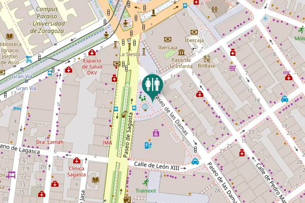 Map showing location of Glorieta de Sasera Toilet