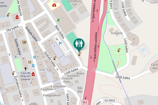 Map showing location of Beko bidea Toilet