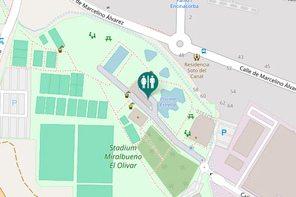 Map showing location of Glorieta de Manuel Albar 50 Toilet