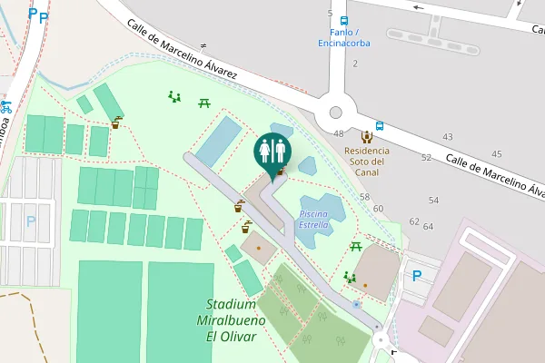 Map showing location of Glorieta de Santiago Lorén 50 Toilet