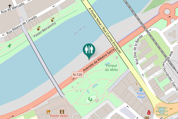 Map showing location of Avenida da Ribeira Sacra Toilet
