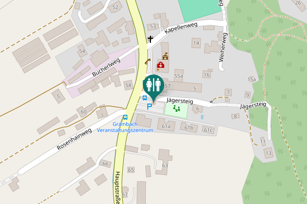 Map showing location of Hauptstraße 59 Toilet