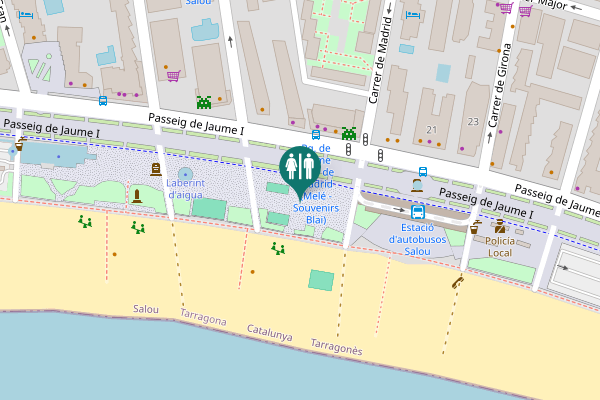 Map showing location of Salou Toilet