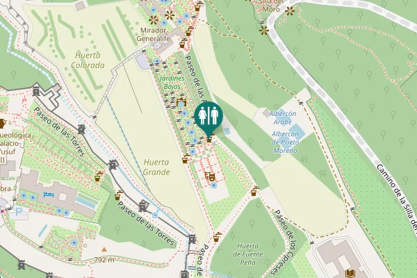 Map showing location of Paseo de las Adelfas Toilet