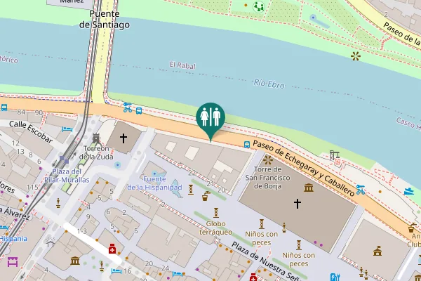 Map showing location of Paseo de Echegaray y Caballero Toilet