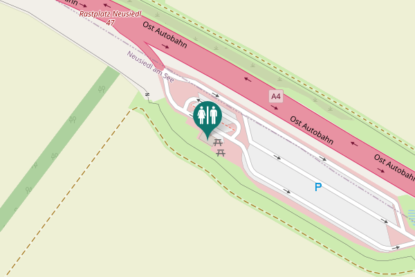 Map showing location of Ost Autobahn Toilet