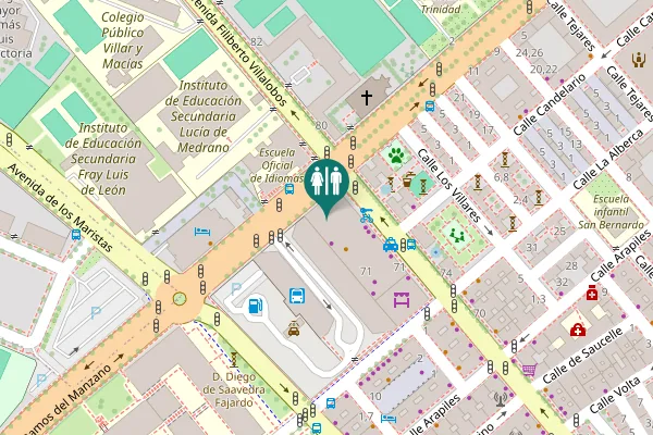 Map showing location of Avenida Filiberto Villalobos 71 Toilet