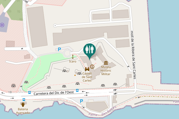 Map showing location of Carretera del Dic de l'Oest Toilet