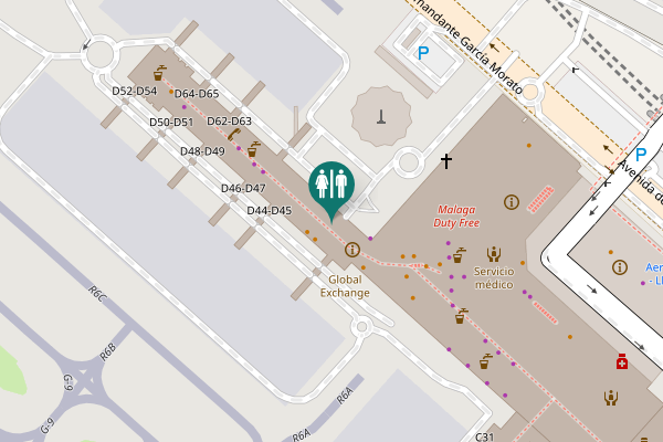 Map showing location of Avenida del Comandante García Morato Toilet