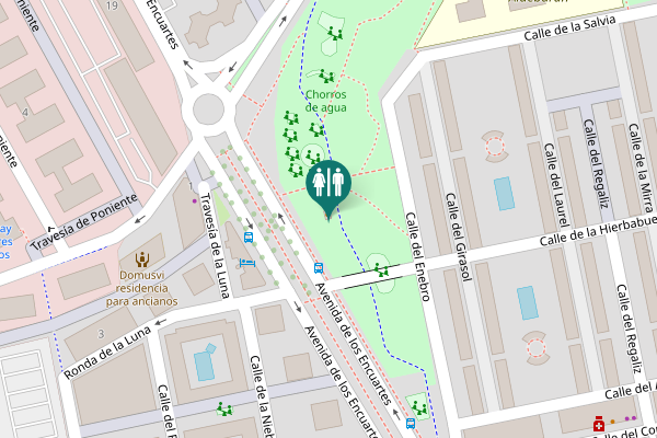 Map showing location of Avenida de los Encuartes Toilet