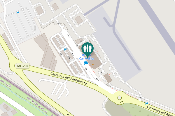 Map showing location of Carretera del Aeropuerto Toilet