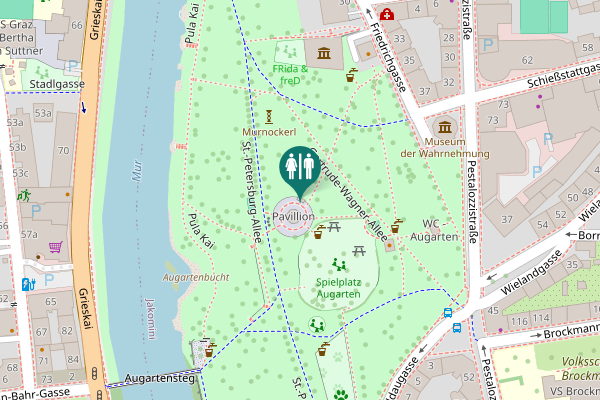 Map showing location of St.-Petersburg-Allee Toilet