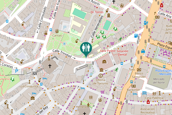 Map showing location of Calle Trinidad Toilet