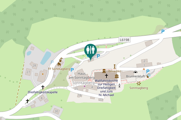 Map showing location of Sonntagberg Toilet