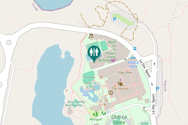 Map showing location of La Santa Toilet