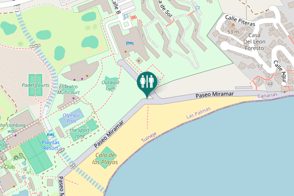 Map showing location of Tuineje Toilet
