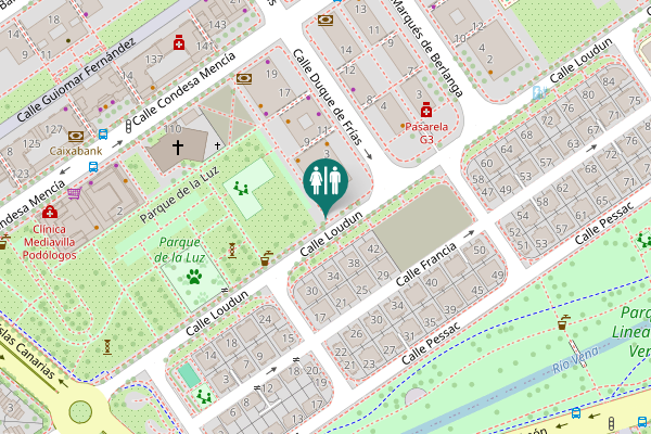 Map showing location of Parque de la Luz 3 Toilet