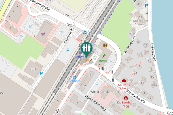 Map showing location of Bahnhofstraße 17 Toilet