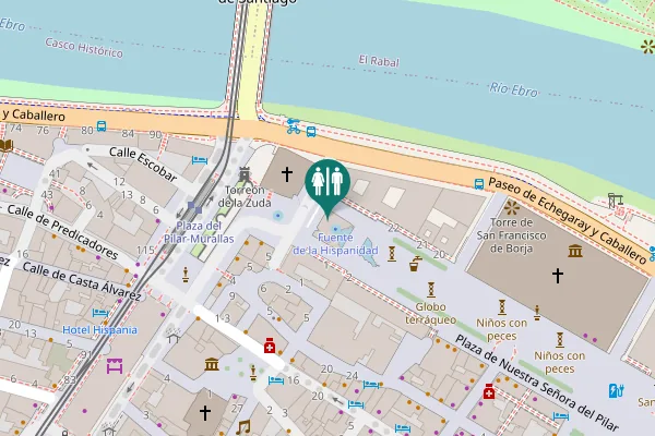 Map showing location of Plaza de Nuestra Señora del Pilar 1 Toilet