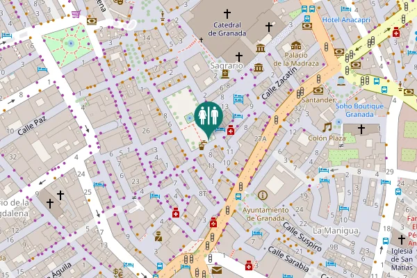 Map showing location of Plaza de Bib-Rambla 27 Toilet
