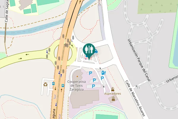 Map showing location of Cooperativa de Taxis