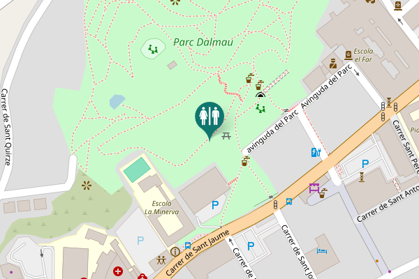 Map showing location of avinguda del Parc Toilet
