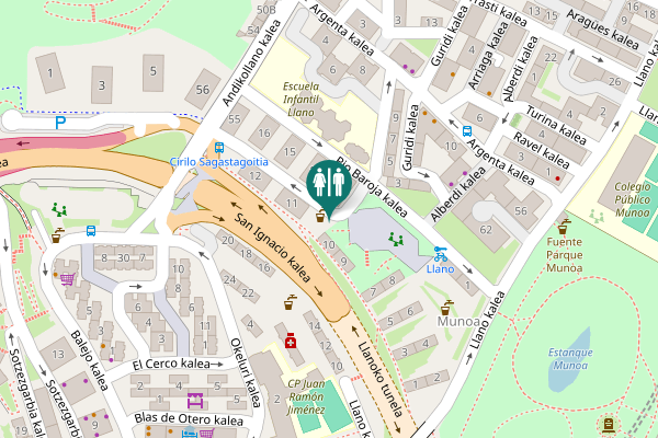 Map showing location of Cirilo Sagastagoitia ibilbidea 13 Toilet