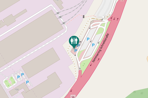 Map showing location of Semmering Schnellstraße Toilet