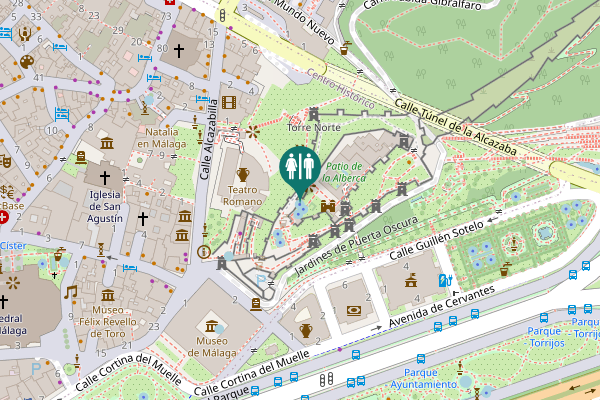 Map showing location of Paseo Don Juan Temboury Toilet