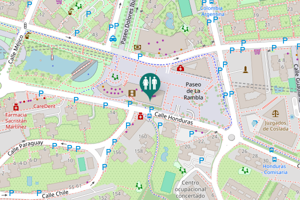 Map showing location of Paseo de La Rambla Toilet