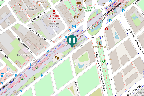 Map showing location of Boulevard San Pedro Toilet