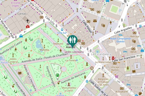 Map showing location of Paseo de Los Álamos Toilet