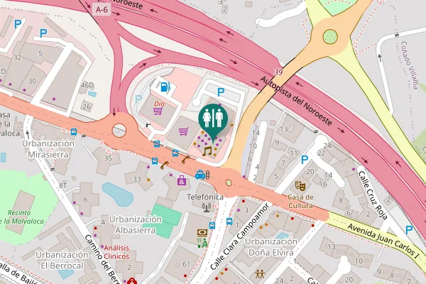 Map showing location of Avenida Juan Carlos I 20 Toilet