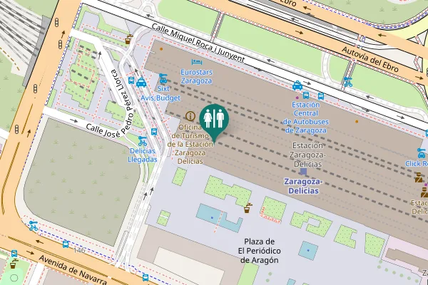 Map showing location of One Hundred Restrooms