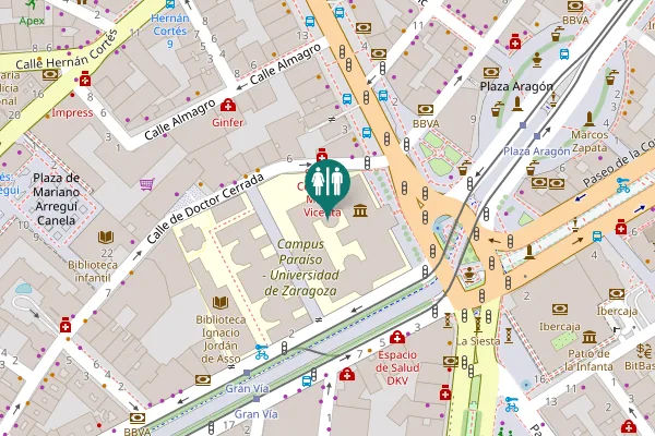 Map showing location of Plaza Basilio Paraíso 4 Toilet