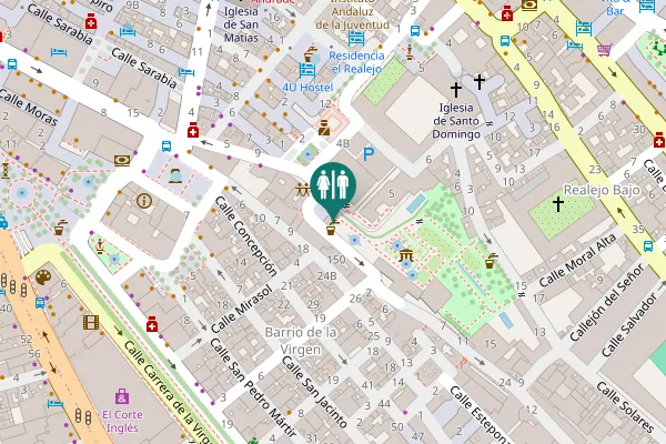 Map showing location of Plaza de los Campos 6 Toilet
