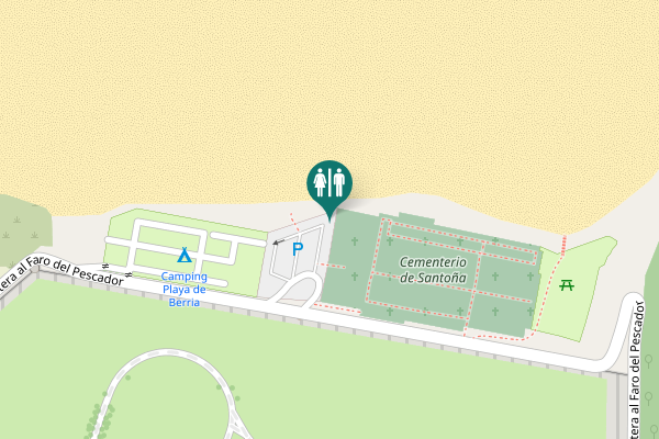 Map showing location of Carretera al Faro del Pescador Toilet