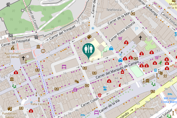 Map showing location of Carrer Magallanes 7 Toilet