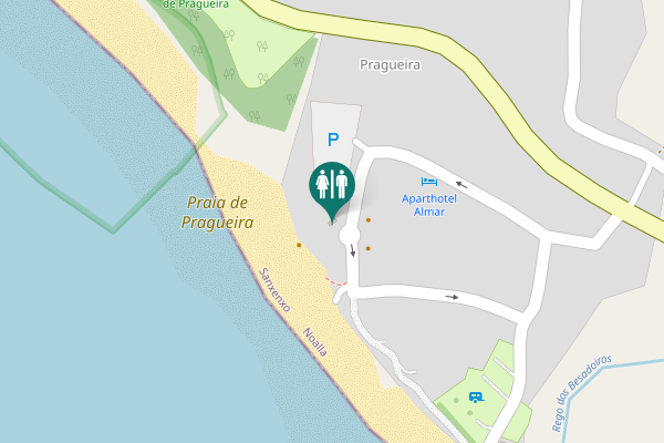 Map showing location of Sanxenxo Toilet